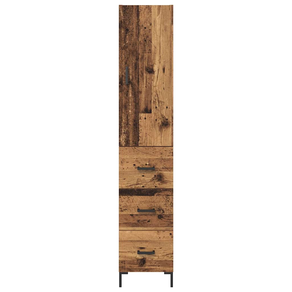 vidaXL Highboard Old Wood 69.5 x 34 x 180 cm Engineered Wood
