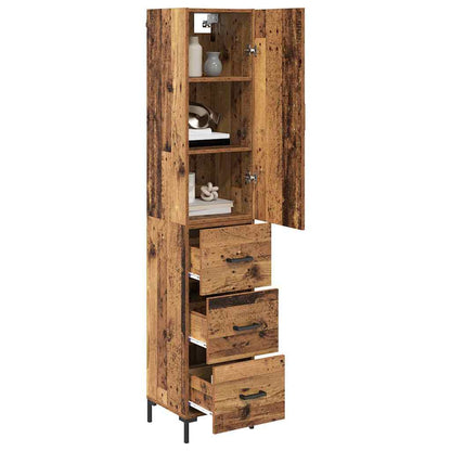 vidaXL Highboard Old Wood 69.5 x 34 x 180 cm Engineered Wood