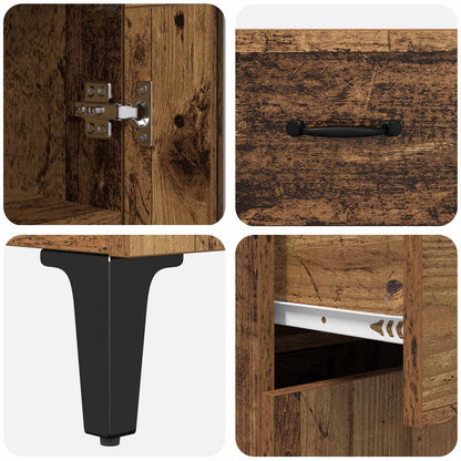 vidaXL Highboard Old Wood 69.5 x 34 x 180 cm Engineered Wood