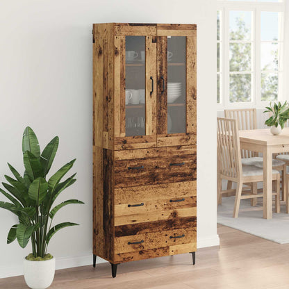 vidaXL Highboard Old Wood 69.5 x 34 x 180 cm Engineered Wood