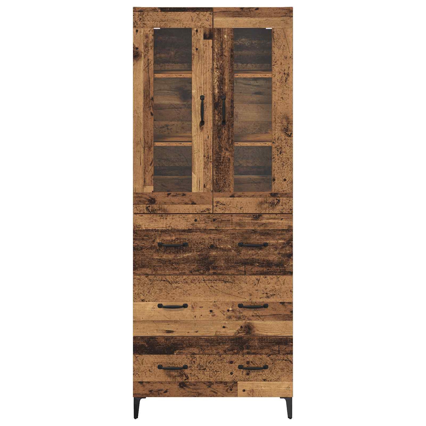 vidaXL Highboard Old Wood 69.5 x 34 x 180 cm Engineered Wood