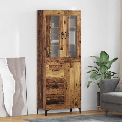 vidaXL Highboard Old Wood 69.5 x 34 x 180 cm Engineered Wood