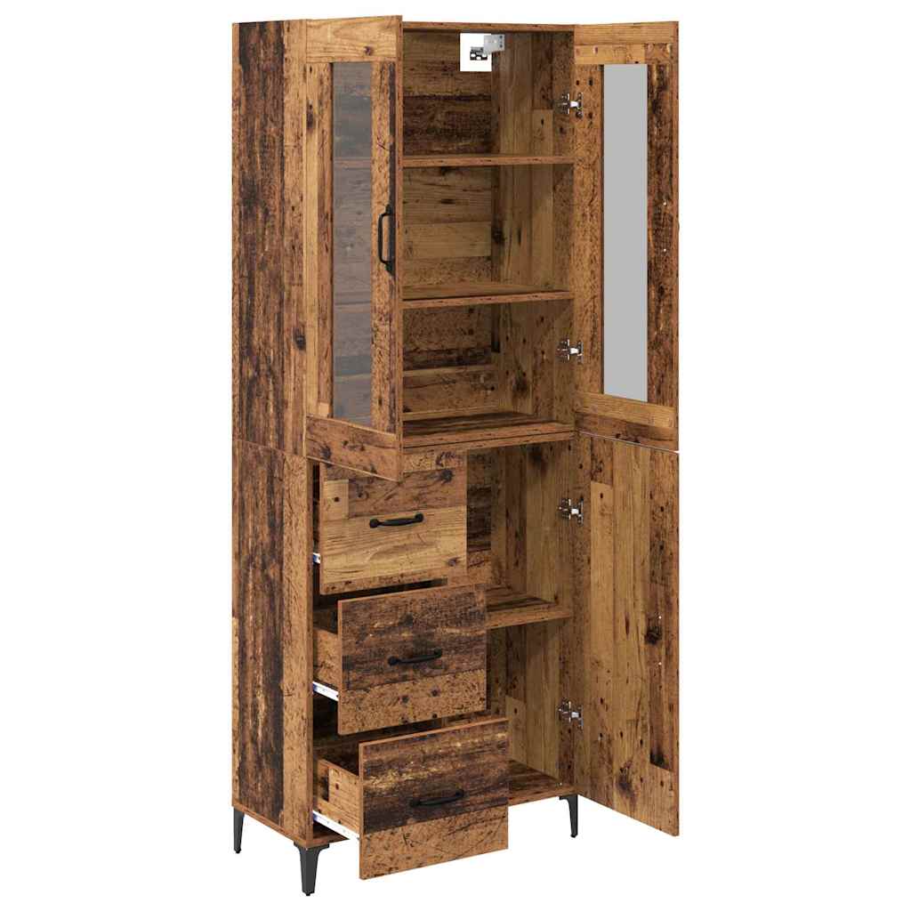 vidaXL Highboard Old Wood 69.5 x 34 x 180 cm Engineered Wood