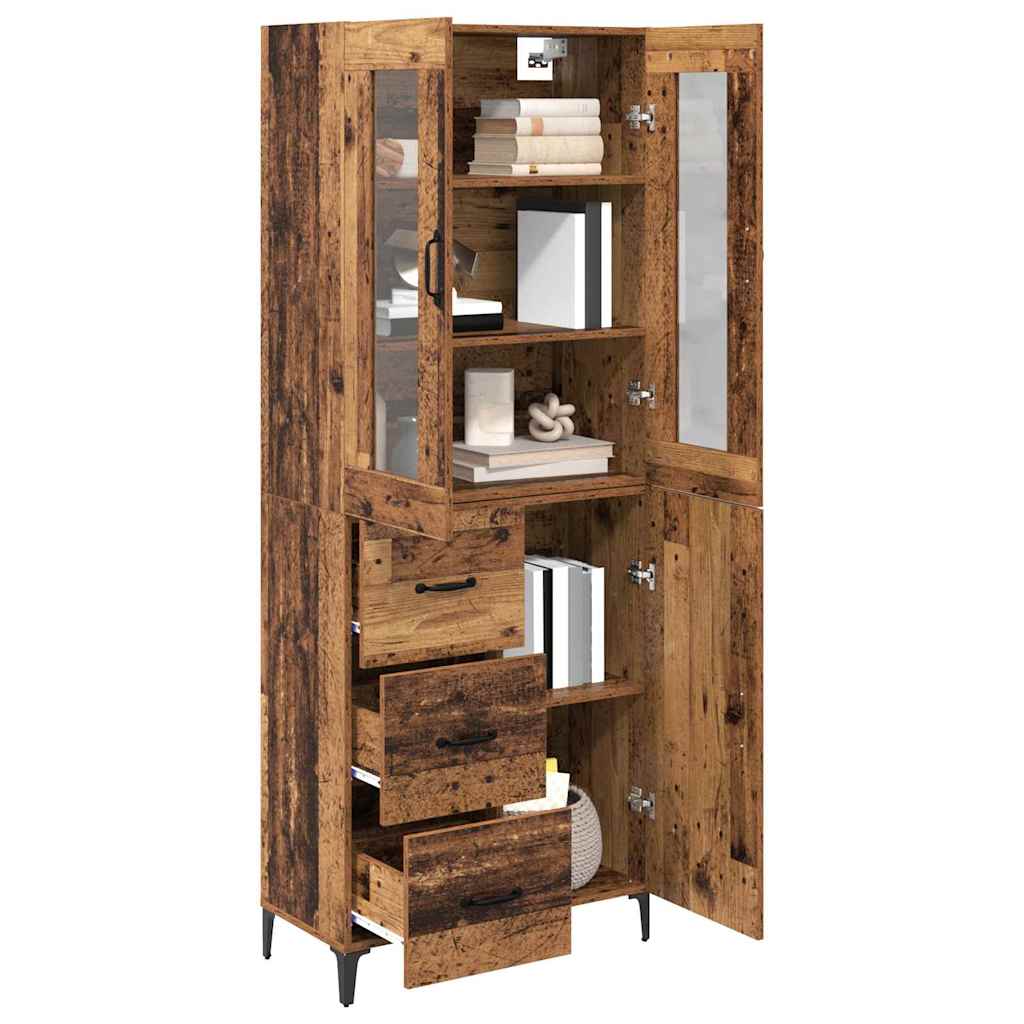 vidaXL Highboard Old Wood 69.5 x 34 x 180 cm Engineered Wood