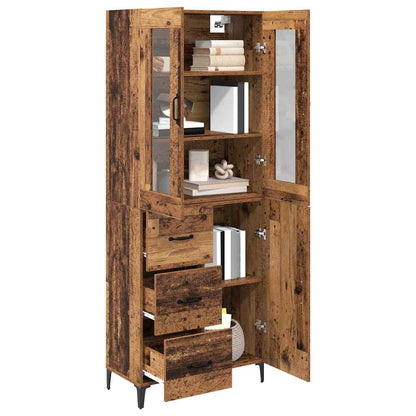 vidaXL Highboard Old Wood 69.5 x 34 x 180 cm Engineered Wood