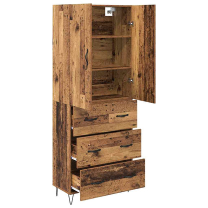vidaXL Highboard with Drawer 2 pcs Old Wood Engineered Wood