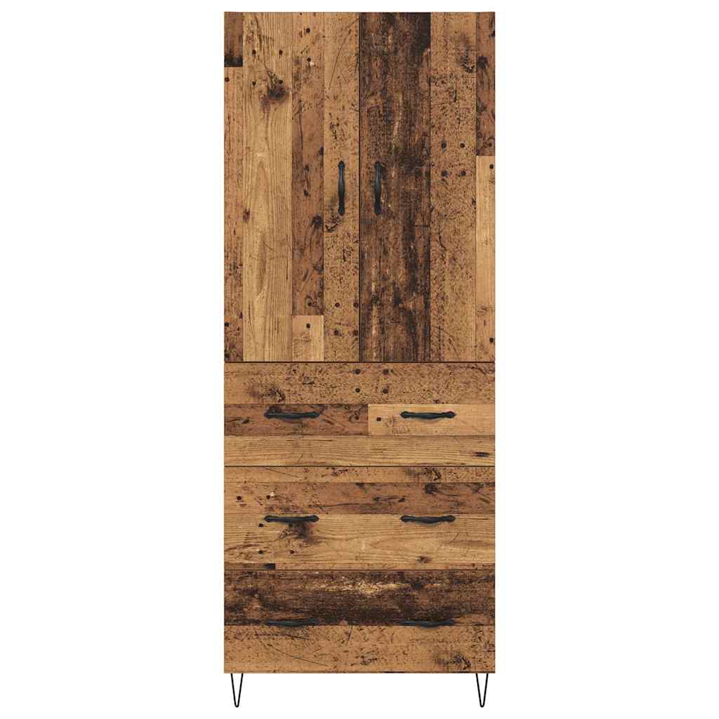 vidaXL Highboard with Drawer 2 pcs Old Wood Engineered Wood