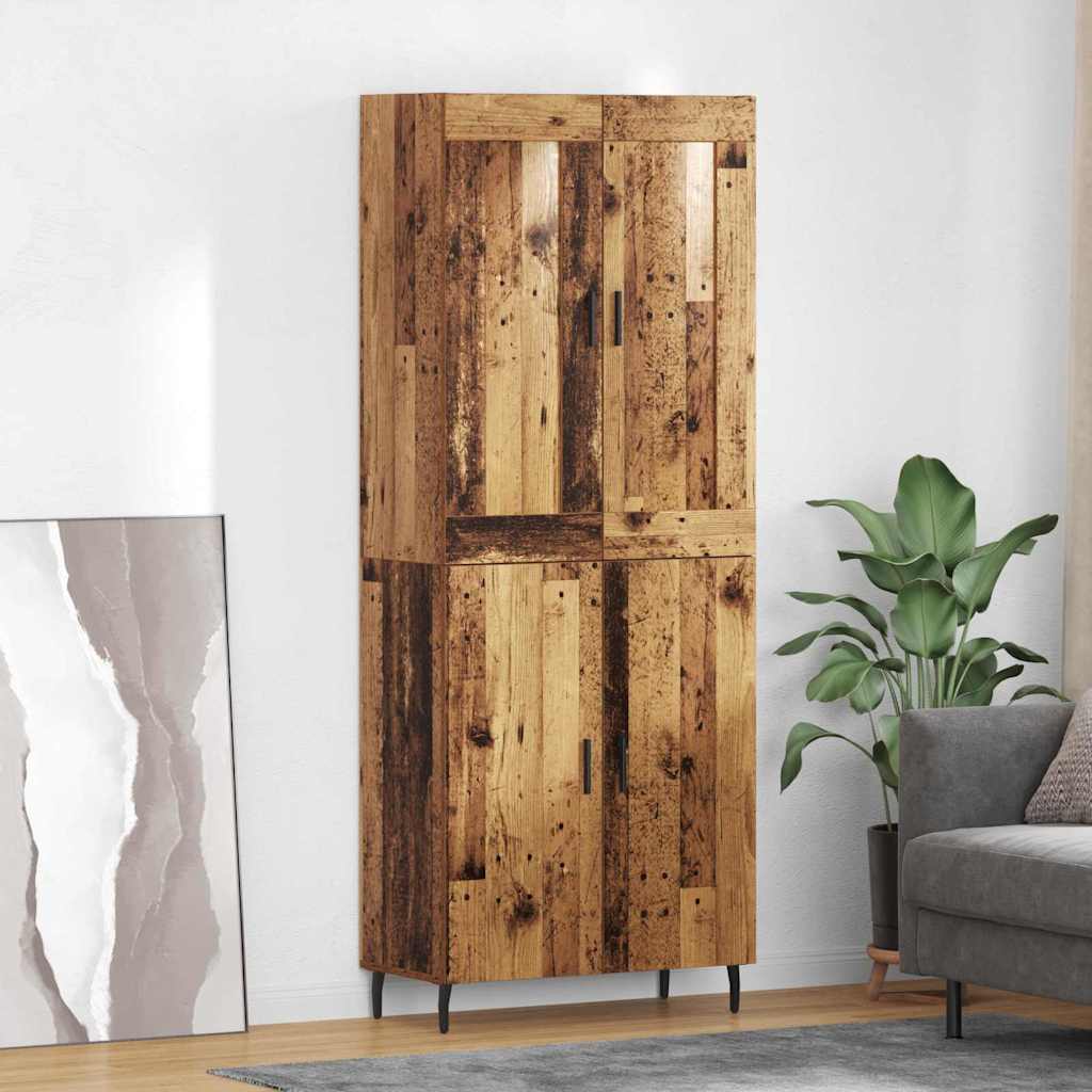vidaXL Highboard 2 pcs Old Wood Engineered Wood