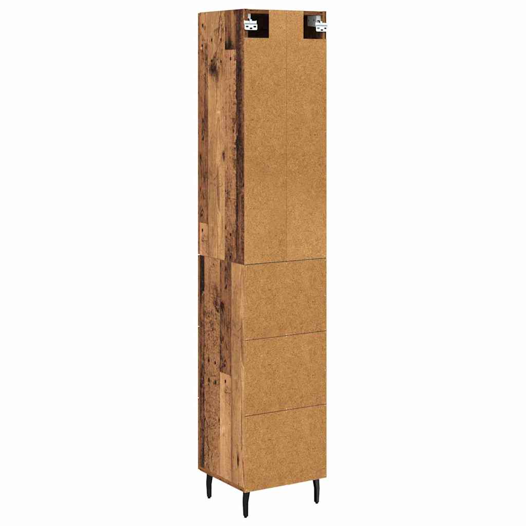 vidaXL Highboard Old Wood 34.5 x 34 x 180 cm Engineered Wood