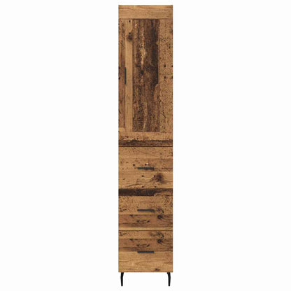 vidaXL Highboard Old Wood 34.5 x 34 x 180 cm Engineered Wood