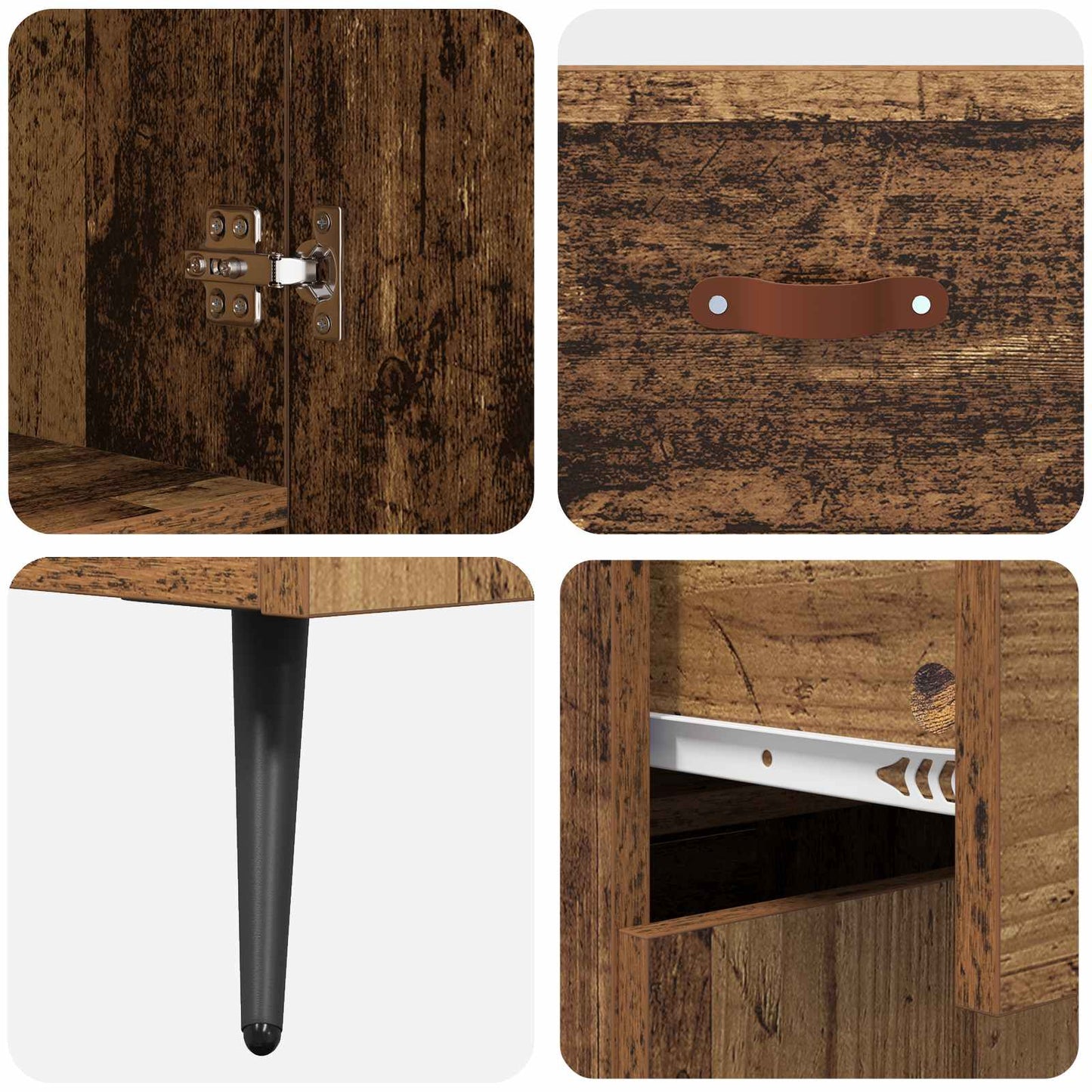 vidaXL Highboard Old Wood 69.5 x 34 x 180 cm Engineered Wood