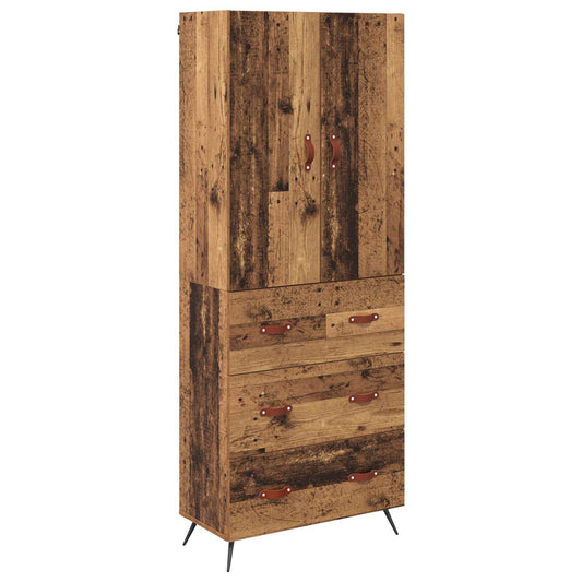 vidaXL Highboard Old Wood 69.5 x 34 x 180 cm Engineered Wood