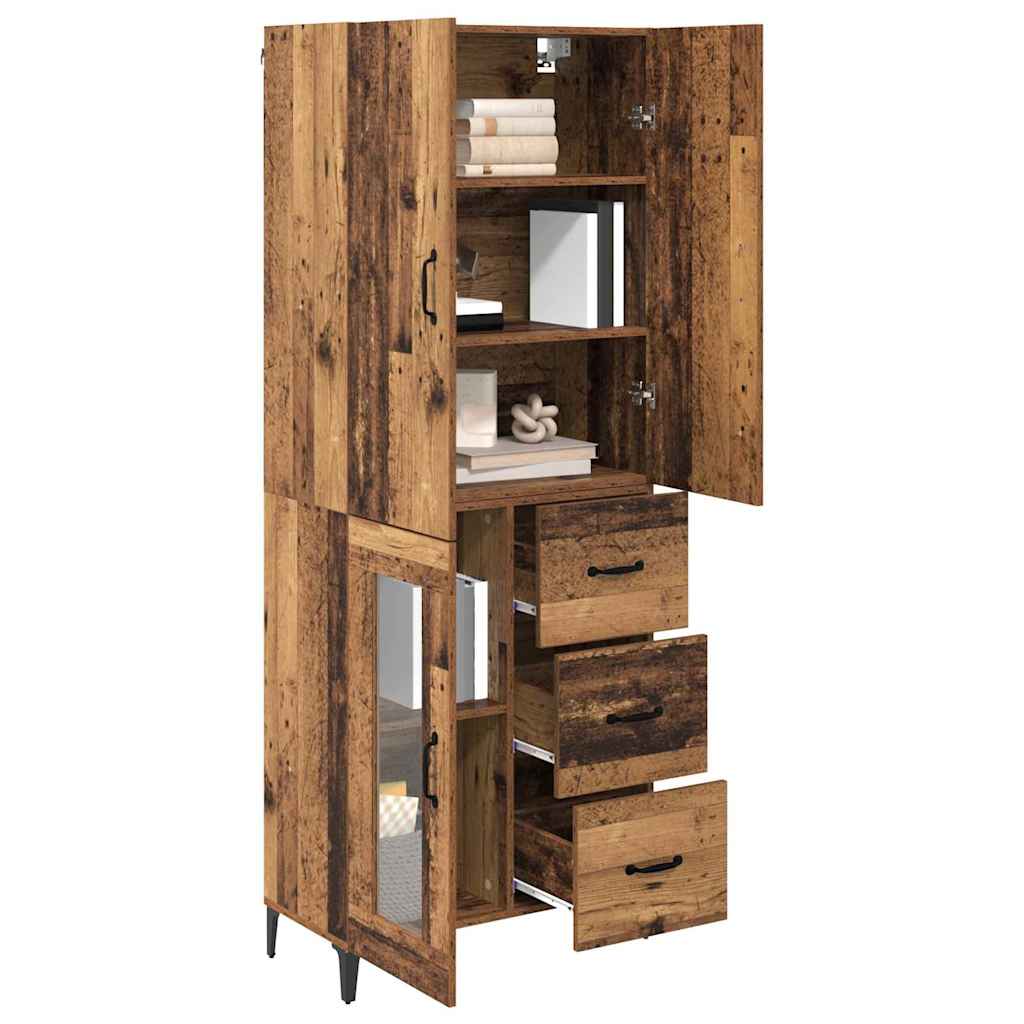 vidaXL Highboard Old Wood 69.5 x 34 x 180 cm Engineered Wood