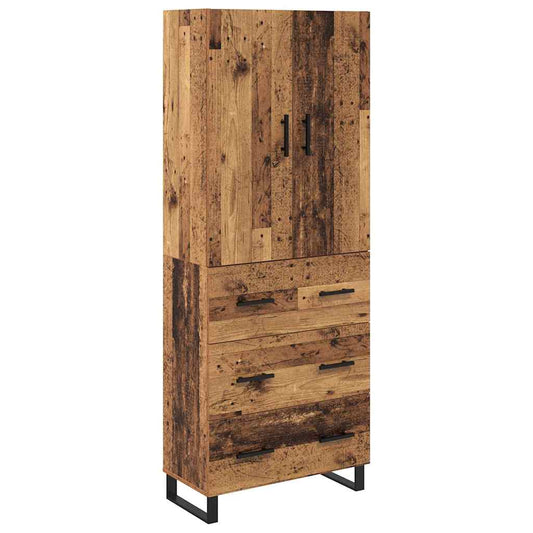 vidaXL Highboard with Drawer 2 pcs Old Wood 69.5 x 34 x 180 cm