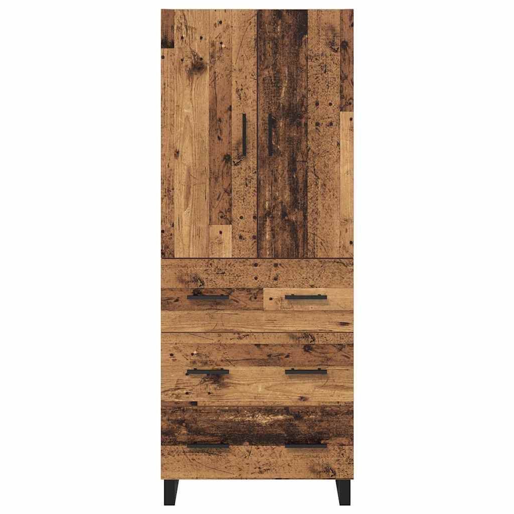 vidaXL Highboard with Drawer 2 pcs Old Wood 69.5 x 34 x 180 cm