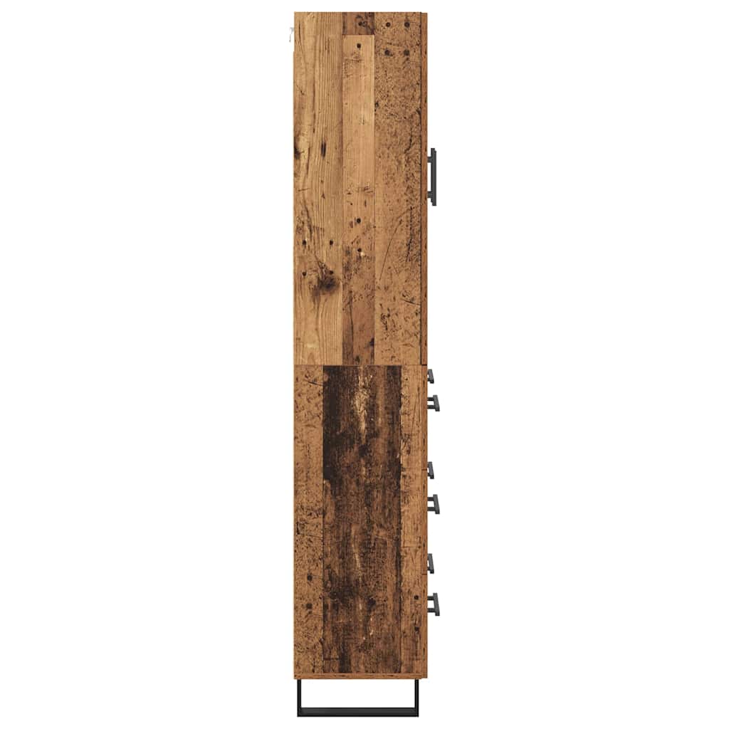 vidaXL Highboard with Drawer 2 pcs Old Wood 69.5 x 34 x 180 cm