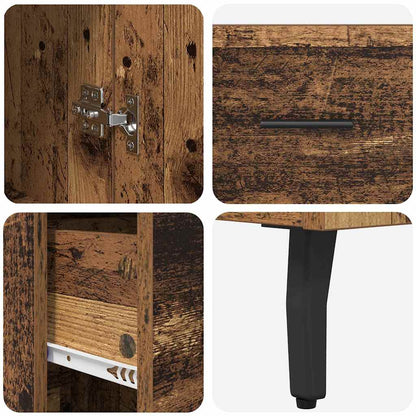vidaXL Highboard Old Wood 34.5 x 34 x 180 cm Engineered Wood
