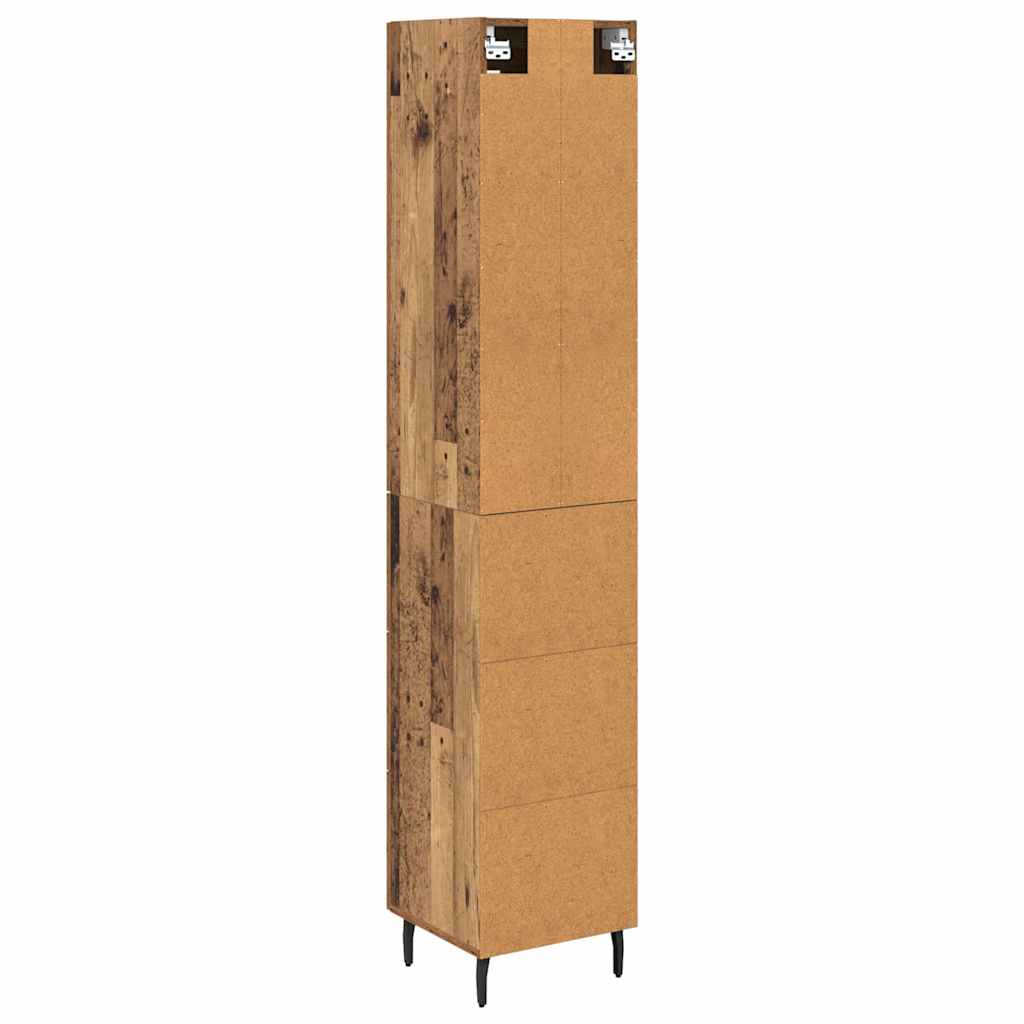vidaXL Highboard Old Wood 34.5 x 34 x 180 cm Engineered Wood
