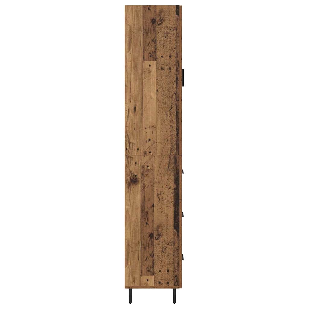vidaXL Highboard Old Wood 34.5 x 34 x 180 cm Engineered Wood