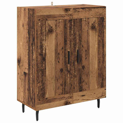 vidaXL Highboard 2 pcs Old Wood Engineered Wood and Glass