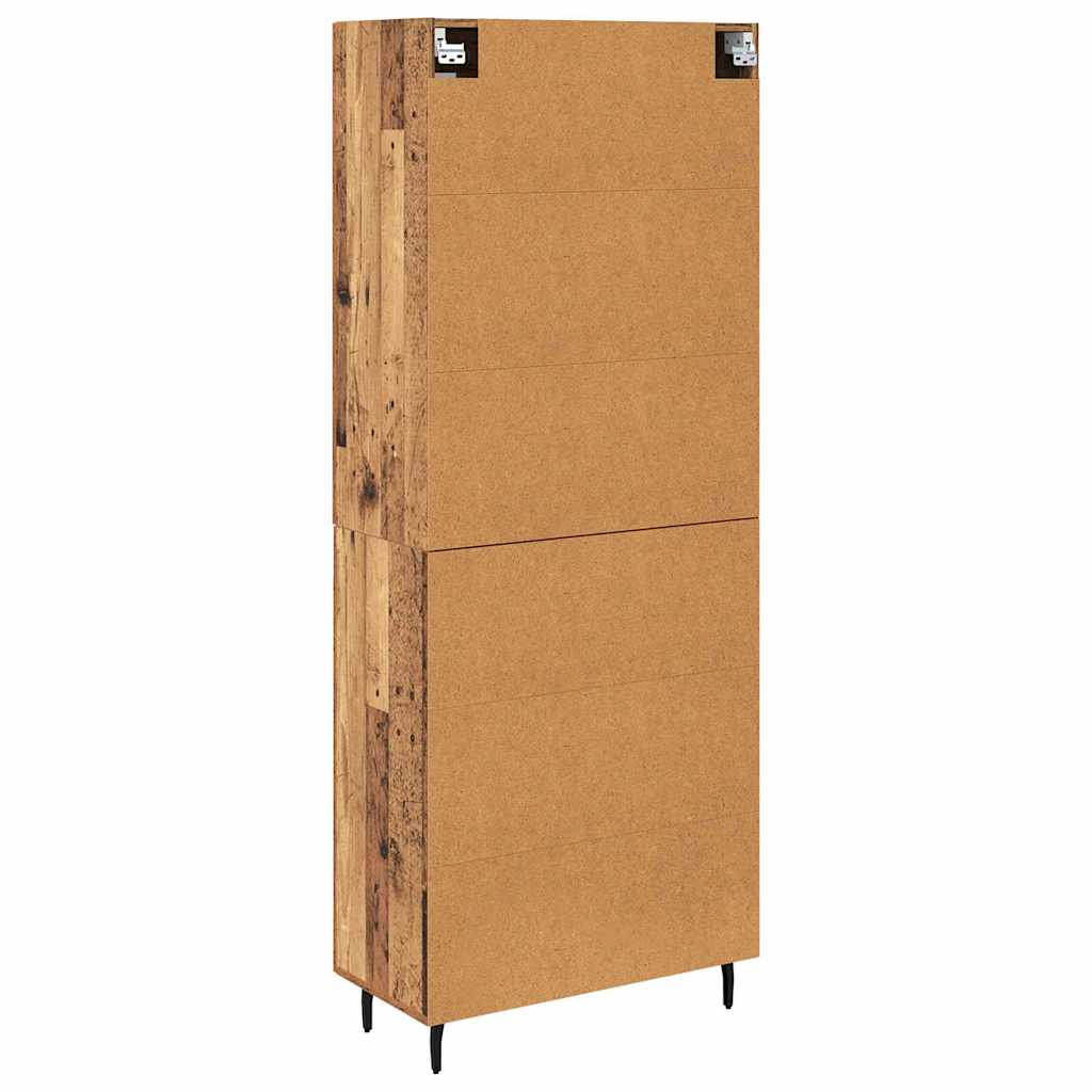 vidaXL Highboard 2 pcs Old Wood Engineered Wood and Glass