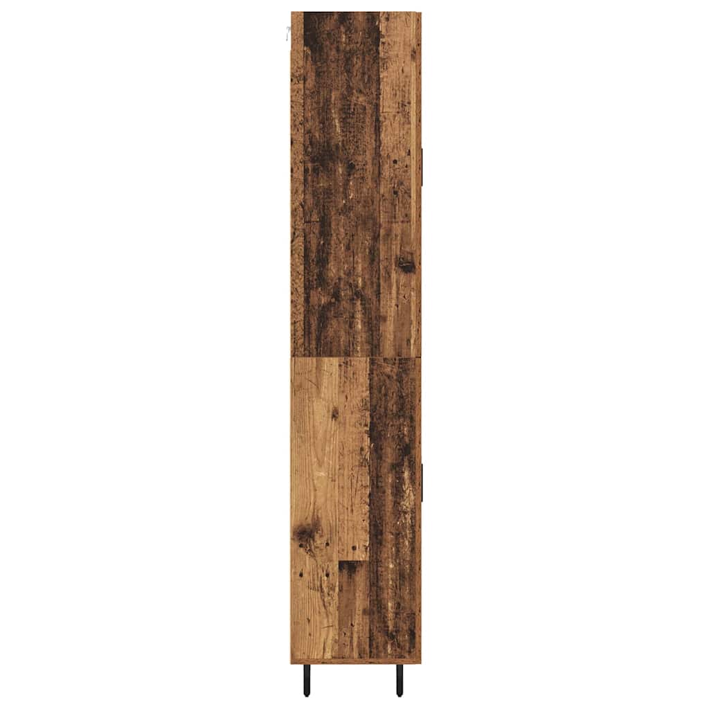 vidaXL Highboard 2 pcs Old Wood Engineered Wood and Glass
