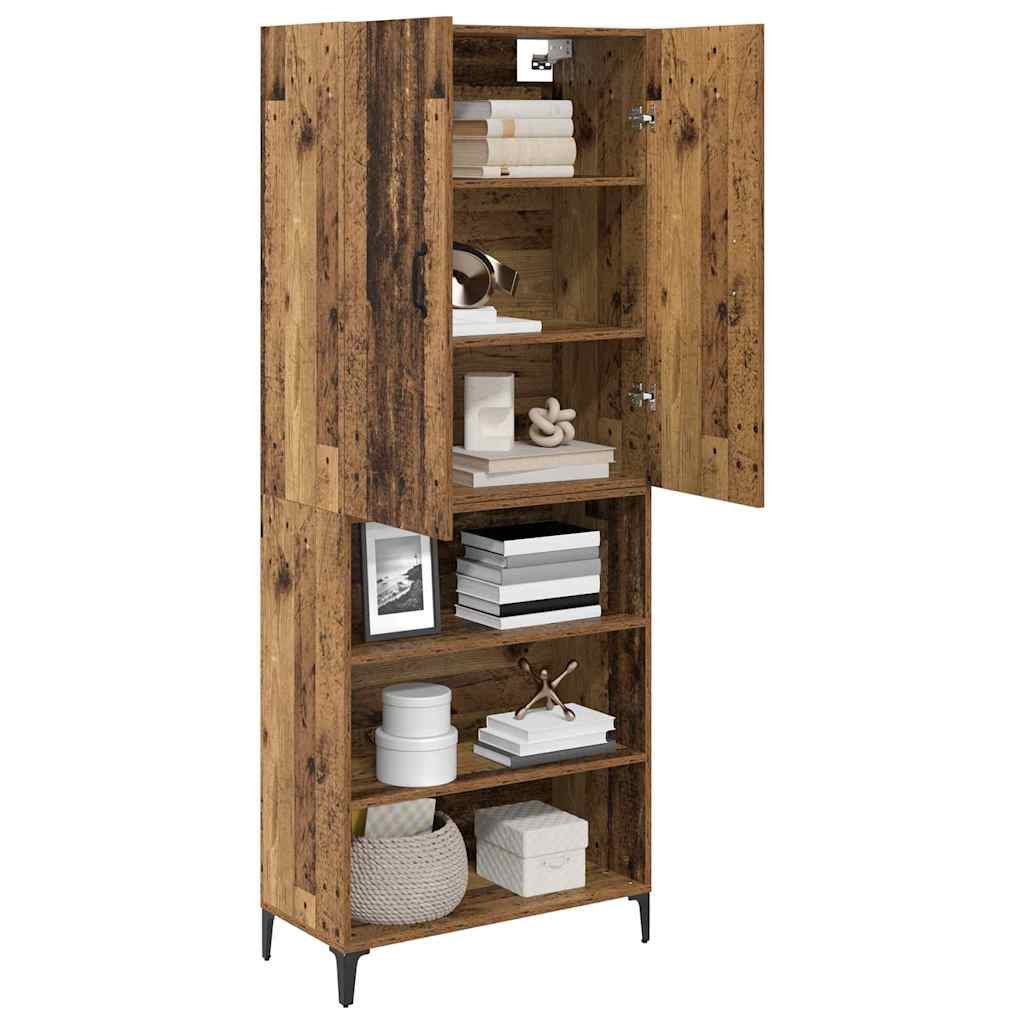 vidaXL Highboard Old Wood 69.5 x 34 x 180 cm Engineered Wood