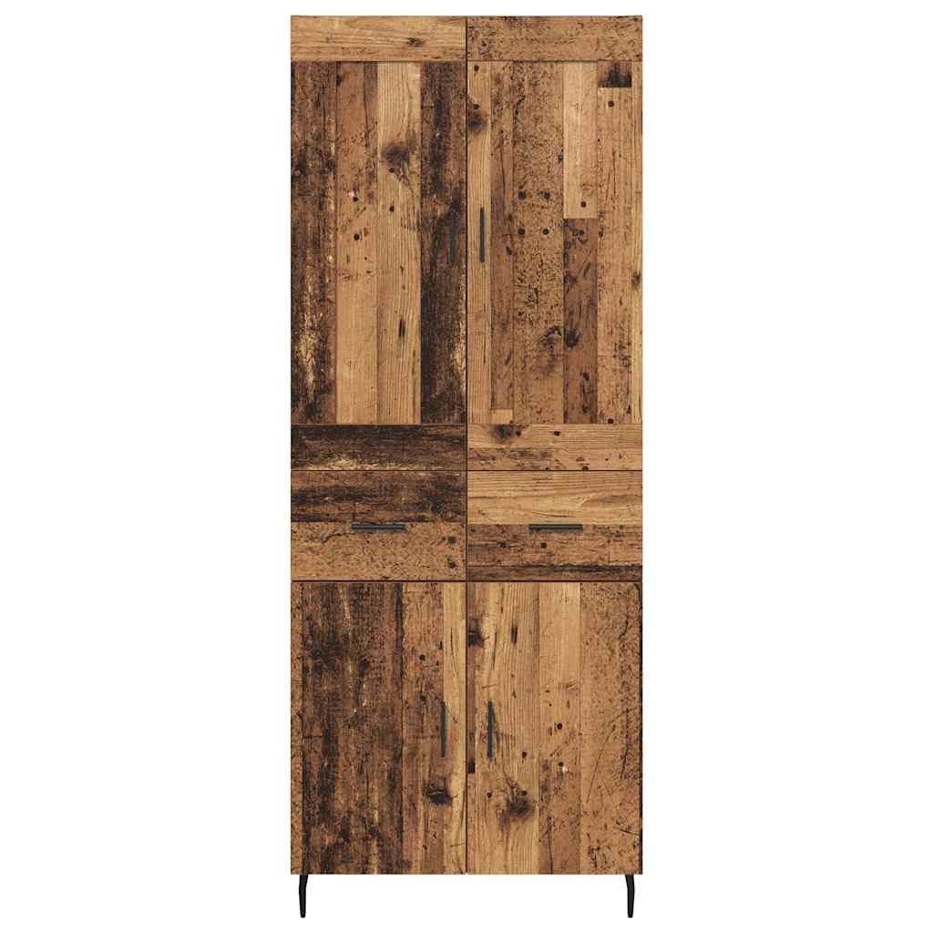 vidaXL Highboard with Drawer 2 pcs Old Wood Engineered Wood