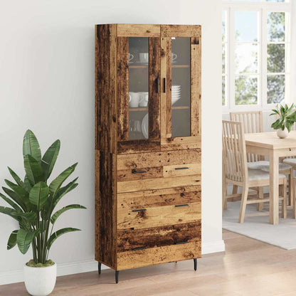 vidaXL Highboard with Drawer 2 pcs Old Wood Engineered Wood