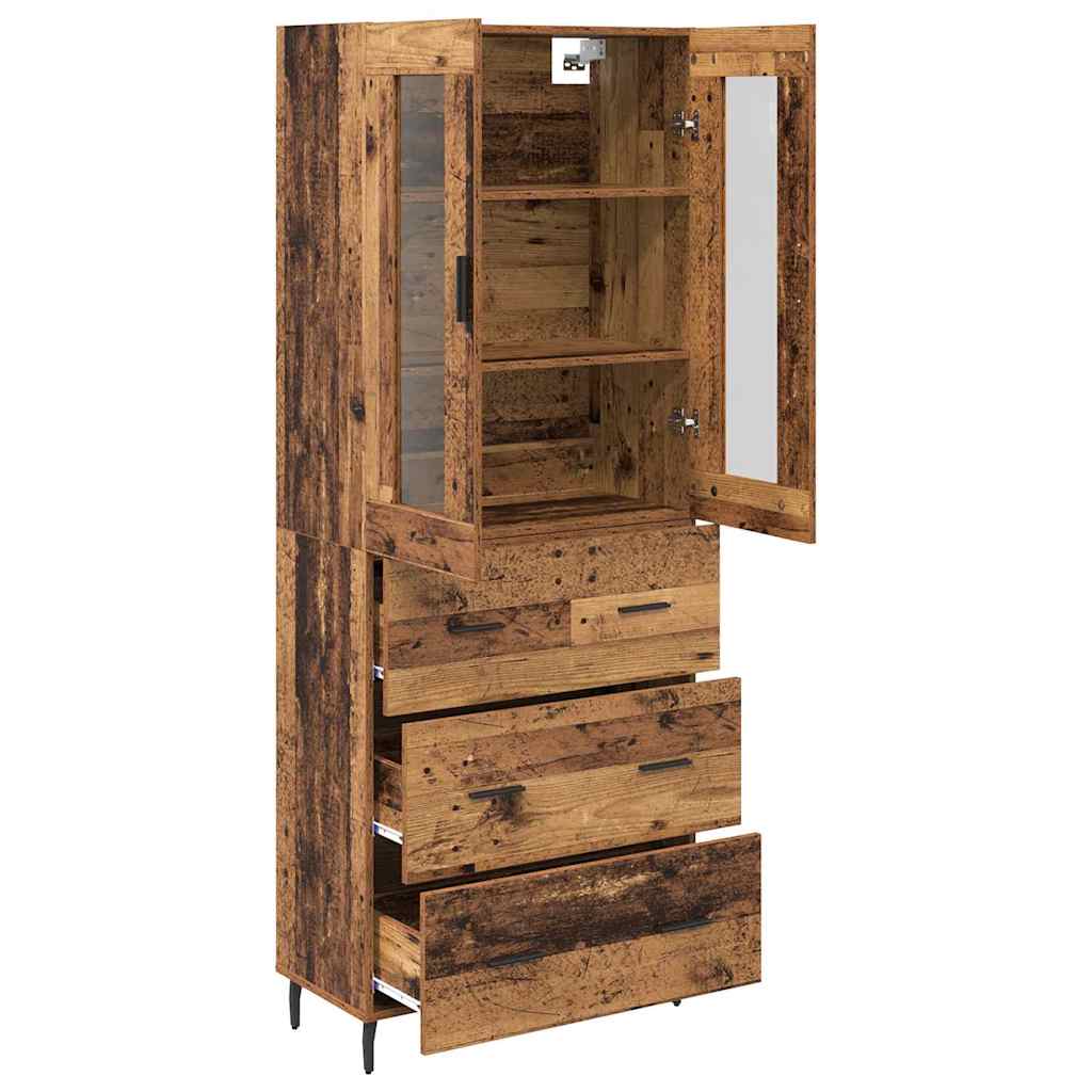 vidaXL Highboard with Drawer 2 pcs Old Wood Engineered Wood