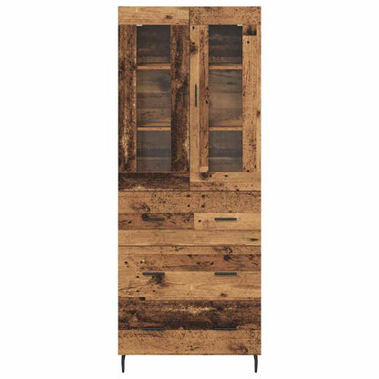 vidaXL Highboard with Drawer 2 pcs Old Wood Engineered Wood