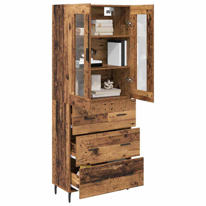 vidaXL Highboard with Drawer 2 pcs Old Wood Engineered Wood
