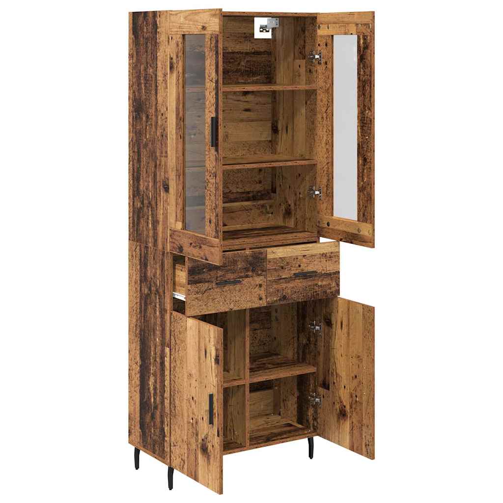 vidaXL Highboard with Drawer 2 pcs Old Wood Engineered Wood