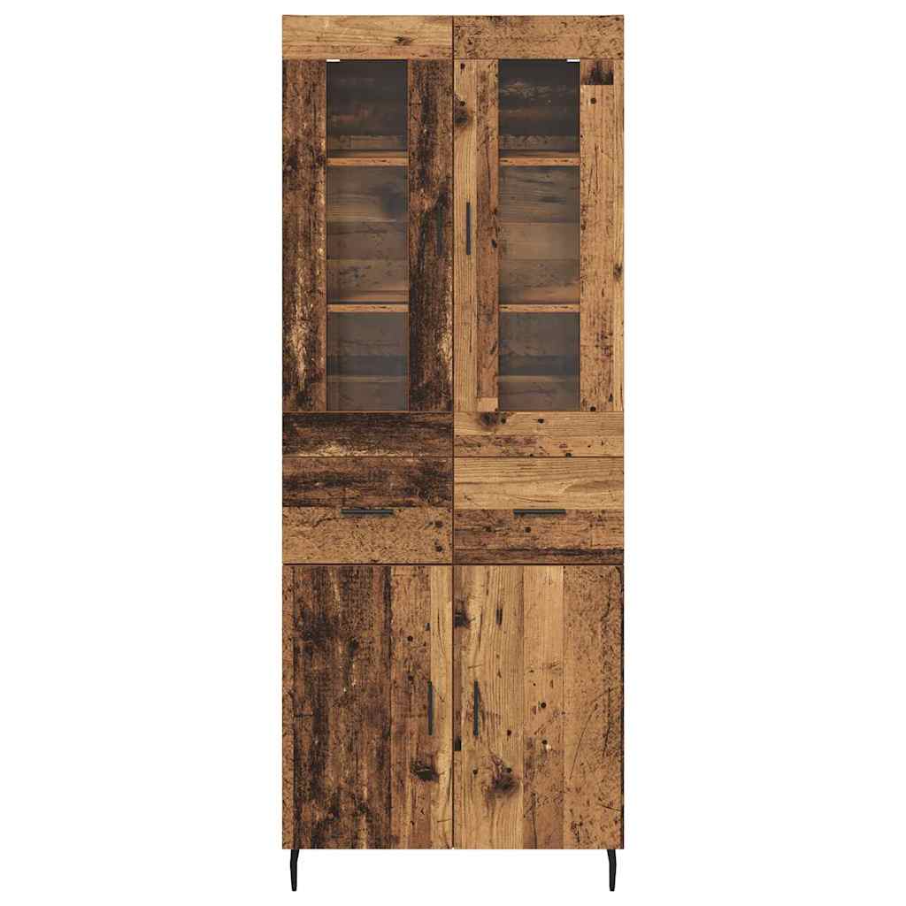 vidaXL Highboard with Drawer 2 pcs Old Wood Engineered Wood