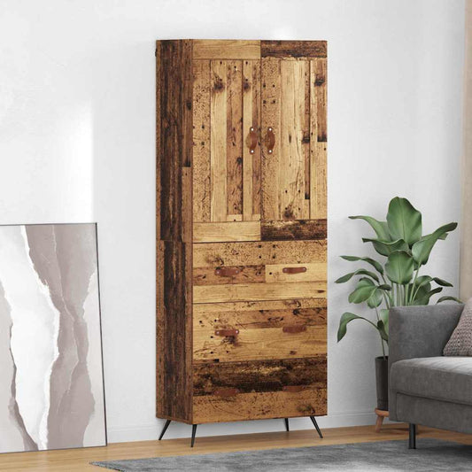 vidaXL Highboard Old Wood 69.5 x 34 x 180 cm Engineered Wood