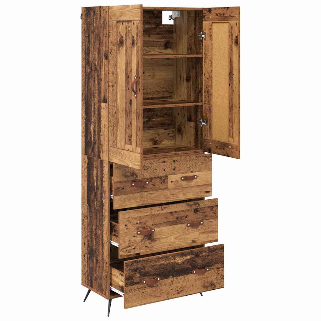 vidaXL Highboard Old Wood 69.5 x 34 x 180 cm Engineered Wood