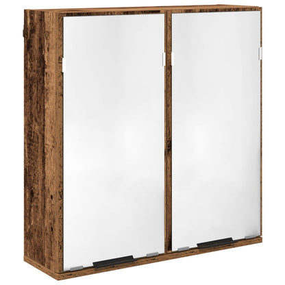 vidaXL Bathroom Furniture Set with Door 4 pcs Old Wood Engineered Wood