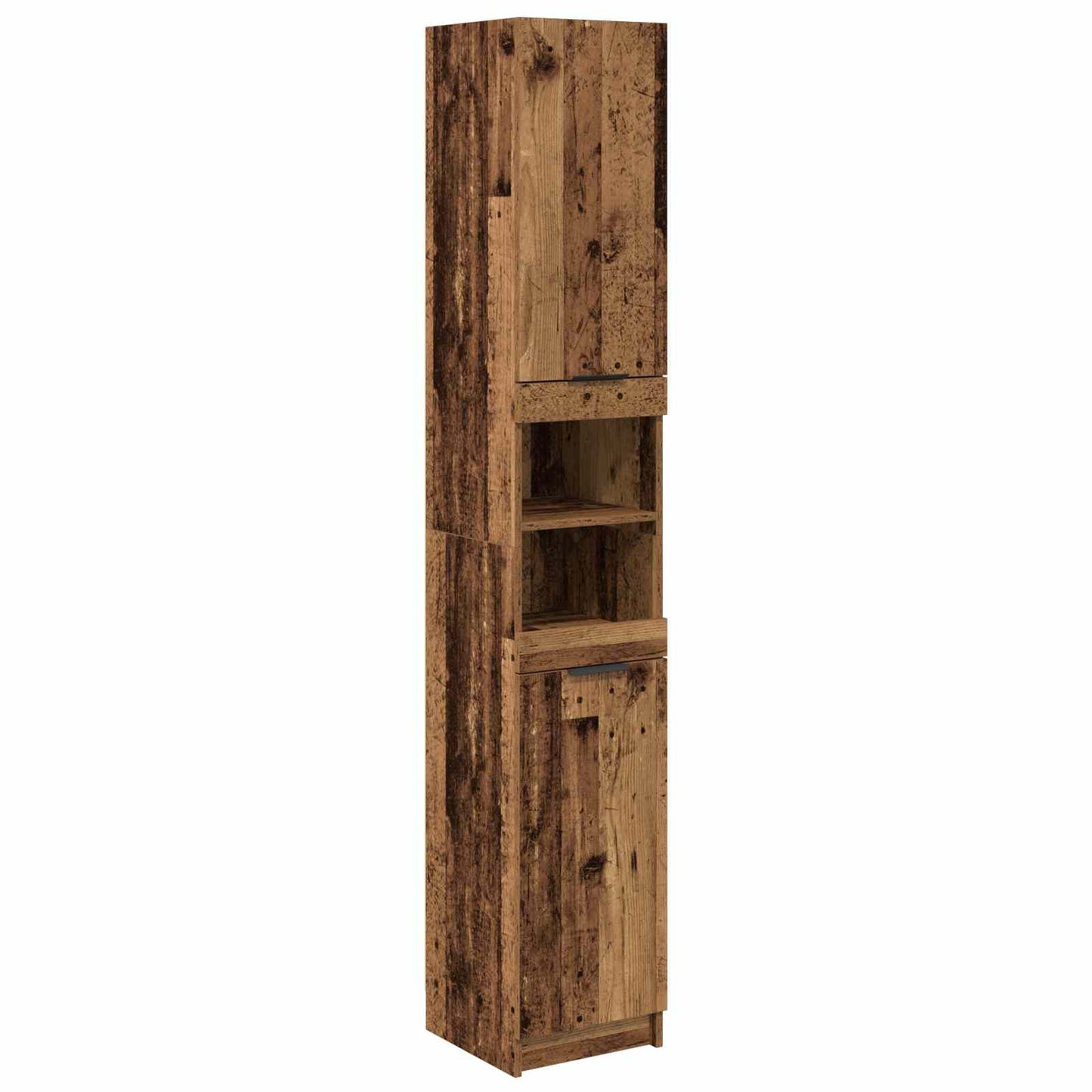vidaXL Bathroom Furniture Set with Door 4 pcs Old Wood Engineered Wood