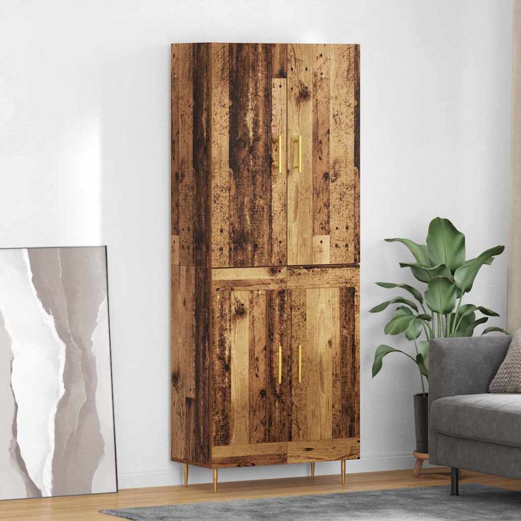 vidaXL Highboard Old Wood 69.5 x 34 x 180 cm Engineered Wood