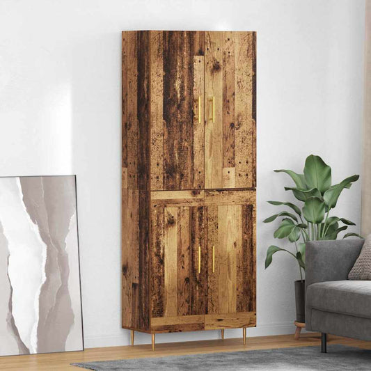 vidaXL Highboard Old Wood 69.5 x 34 x 180 cm Engineered Wood