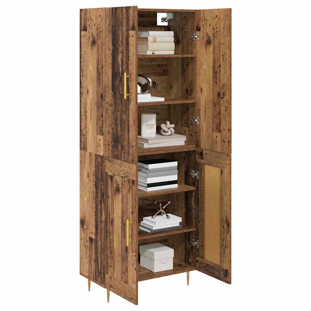 vidaXL Highboard Old Wood 69.5 x 34 x 180 cm Engineered Wood