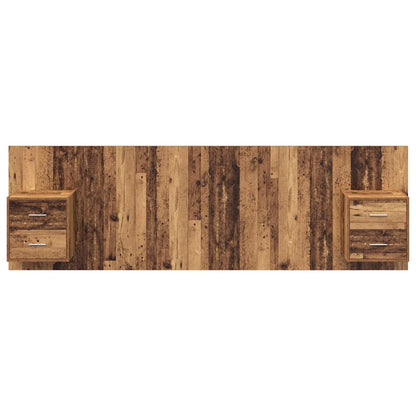 vidaXL Headboard with Cabinet 3 pcs Old Wood Engineered Wood