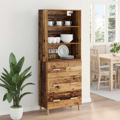 vidaXL Highboard Old Wood 69.5 x 32.5 x 180 cm Engineered Wood
