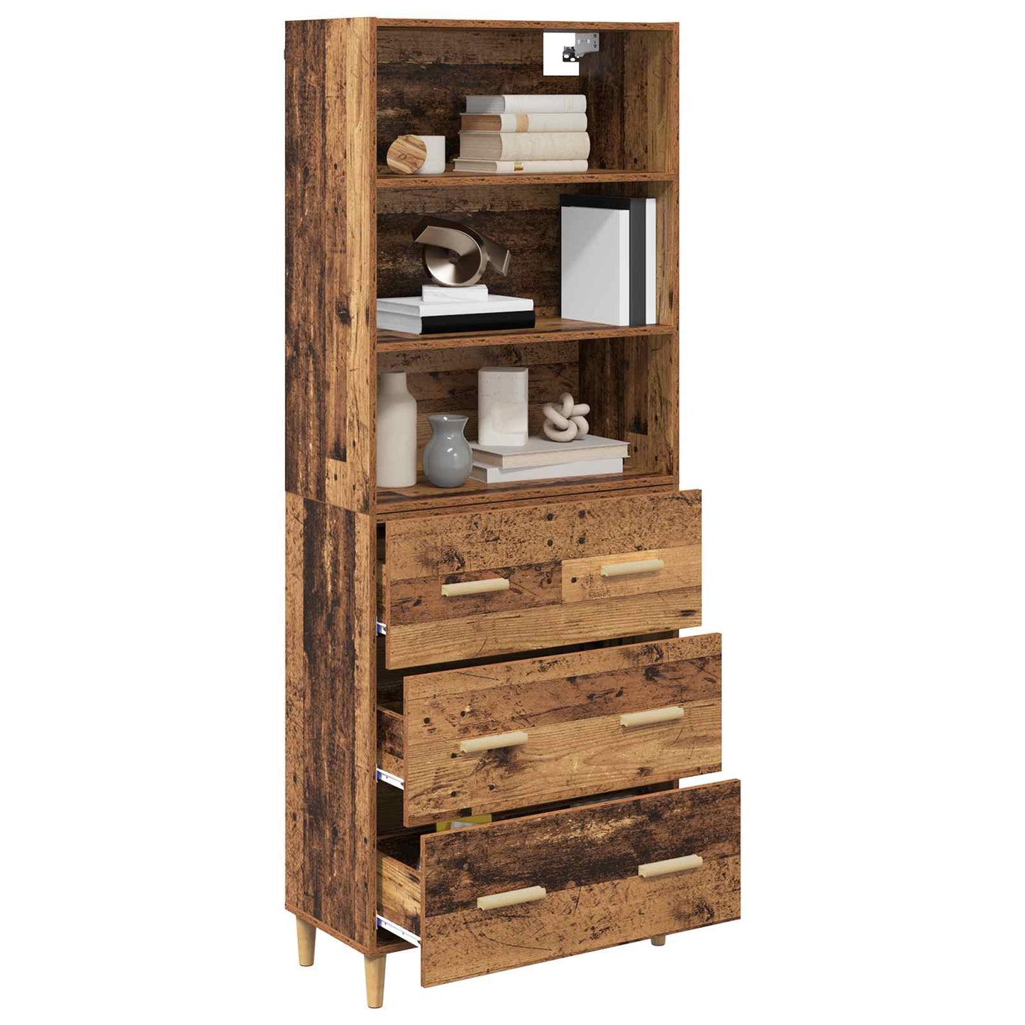 vidaXL Highboard Old Wood 69.5 x 32.5 x 180 cm Engineered Wood