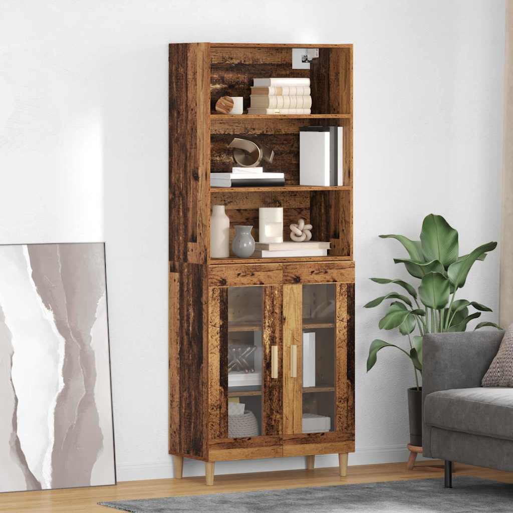 vidaXL Highboard Old Wood 69.5 x 32.5 x 180 cm Engineered Wood