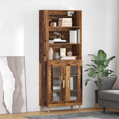 vidaXL Highboard Old Wood 69.5 x 32.5 x 180 cm Engineered Wood