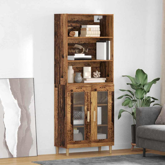 vidaXL Highboard Old Wood 69.5 x 32.5 x 180 cm Engineered Wood