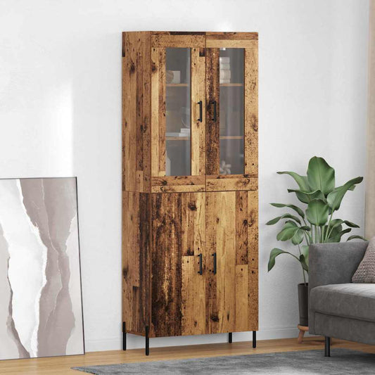 vidaXL Highboard Old Wood 69.5 x 34 x 180 cm Engineered Wood