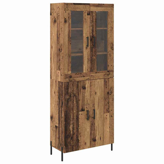 vidaXL Highboard Old Wood 69.5 x 34 x 180 cm Engineered Wood