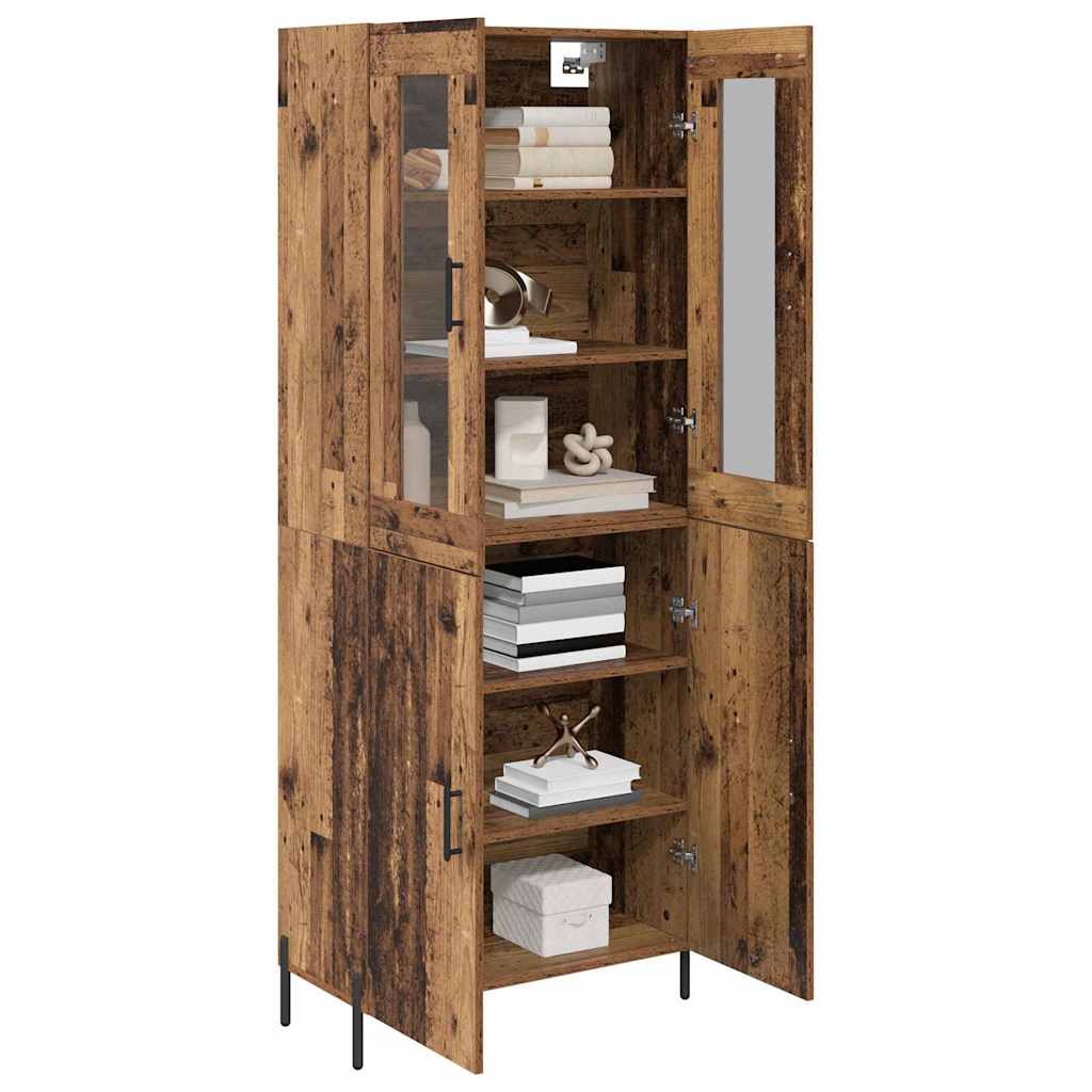 vidaXL Highboard Old Wood 69.5 x 34 x 180 cm Engineered Wood